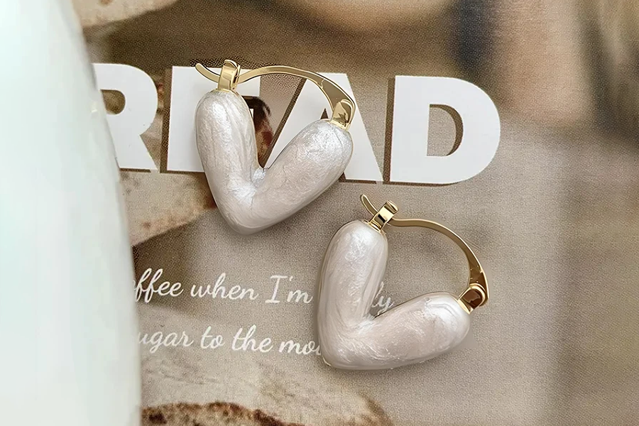 Silver Heart Stud Earrings