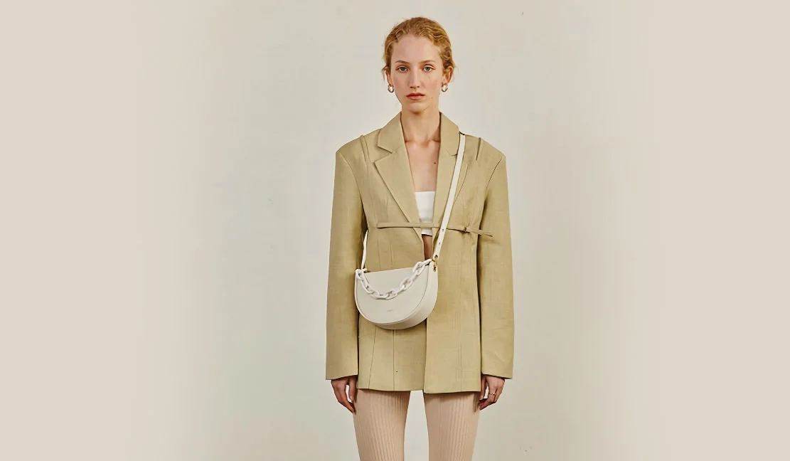 Half-Moon Leather Crossbody Bag